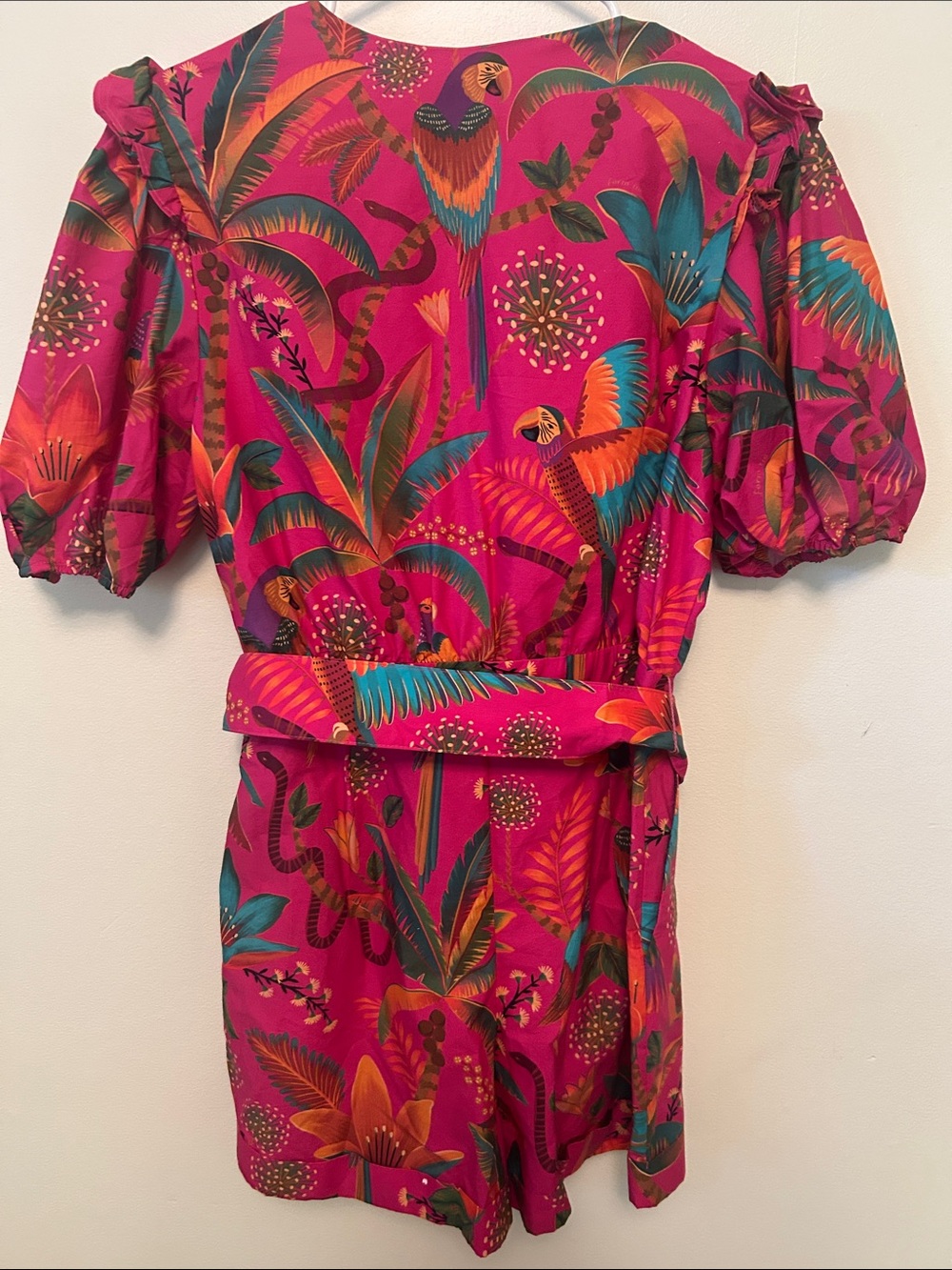 Farm Rio Macaw Party Organic Cotton Romper size L - Picture 6 of 6
